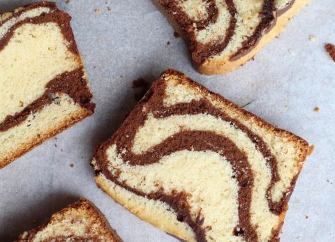 Recette Cake marbré chocolat  vanille