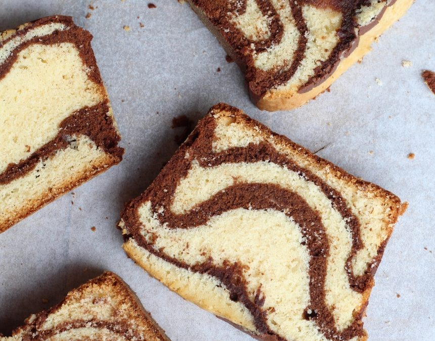 Cake marbré chocolat – vanille