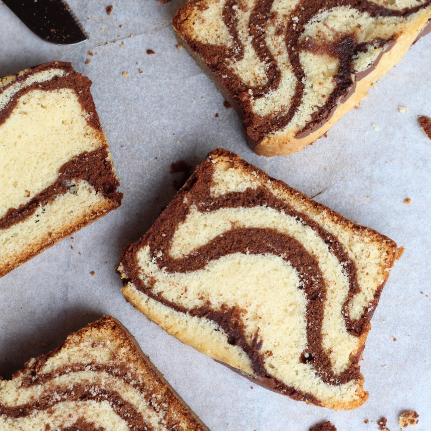 Recette Cake marbré chocolat  vanille