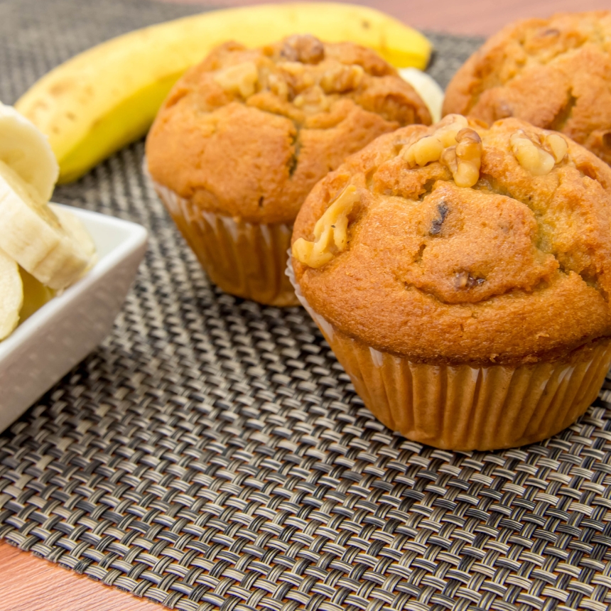 Recette Muffins vegan noix-banane-sirop d&rsquo;érable