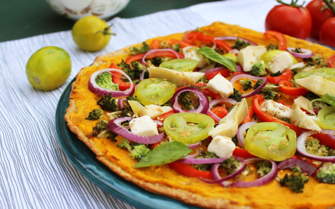 Pizza végane aux légumes de fin d&rsquo;été