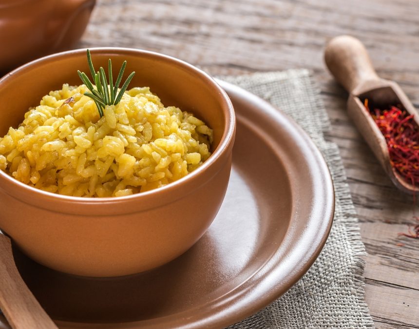 Risotto végétal aux courgettes et au safran