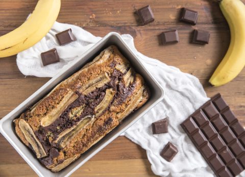 Recette Cake marbré chocolat, banane et vanille