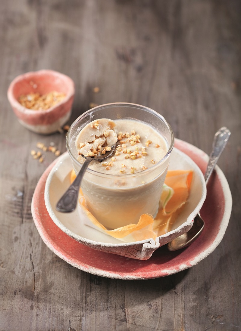 Recette Crème glacée cajou, poire et sarrasin