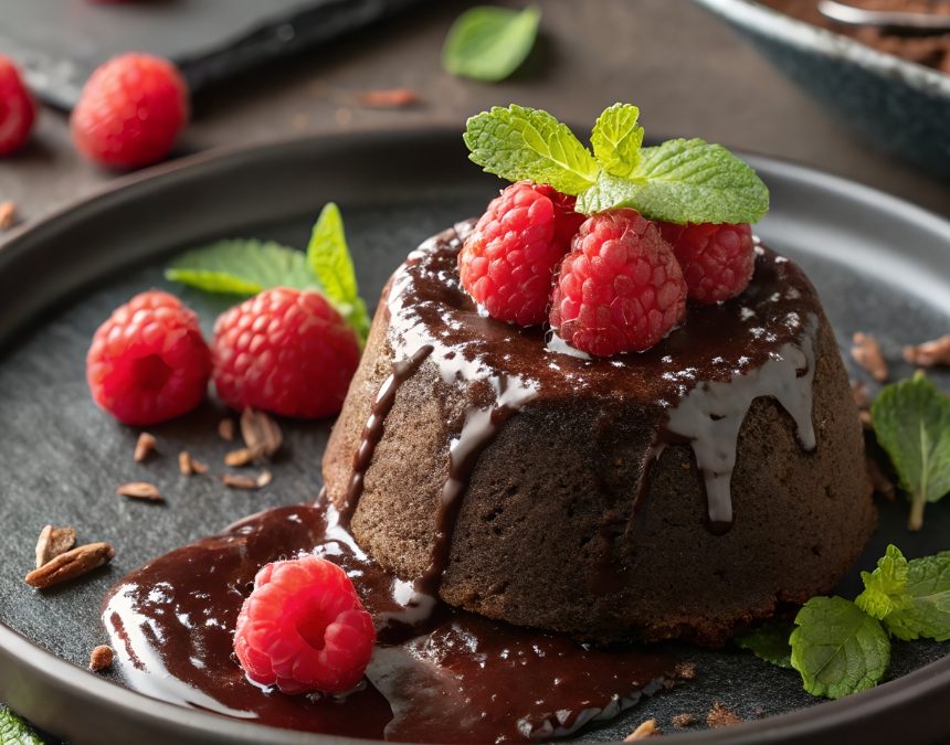 Fondant cru cacao-framboise