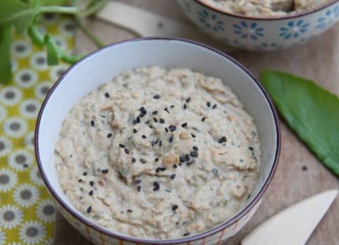 Recette Tartinade d’aubergine rôtie à l’origan et haricots blancs