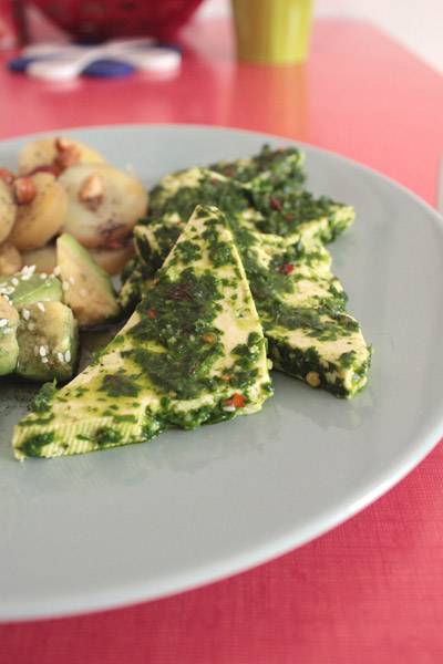 Tofu chimichurri végétal