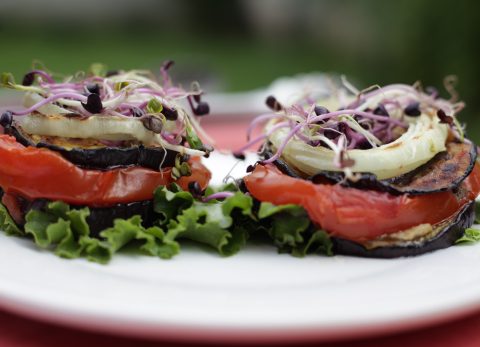 Recette Millefeuille d&rsquo;aubergine grillée au barbecue