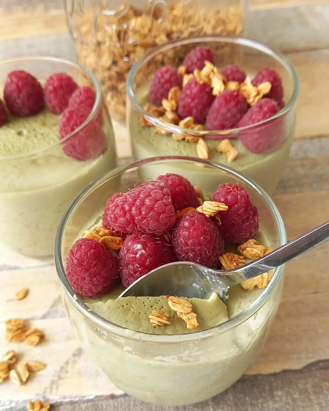 Recette Crème à la vanille et au thé matcha végane
