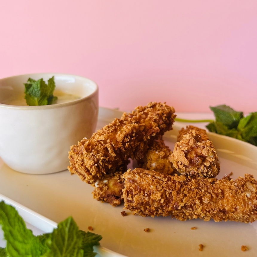 Recette Frites végétales de tofu & sauce yaourt-menthe